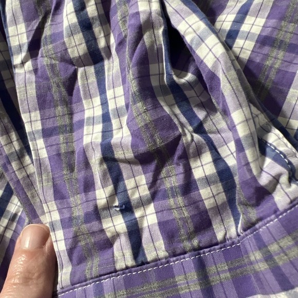 Peter Millar Button Up Mens Large Shirt Purple Long Sleeve - Picture 7 of 7